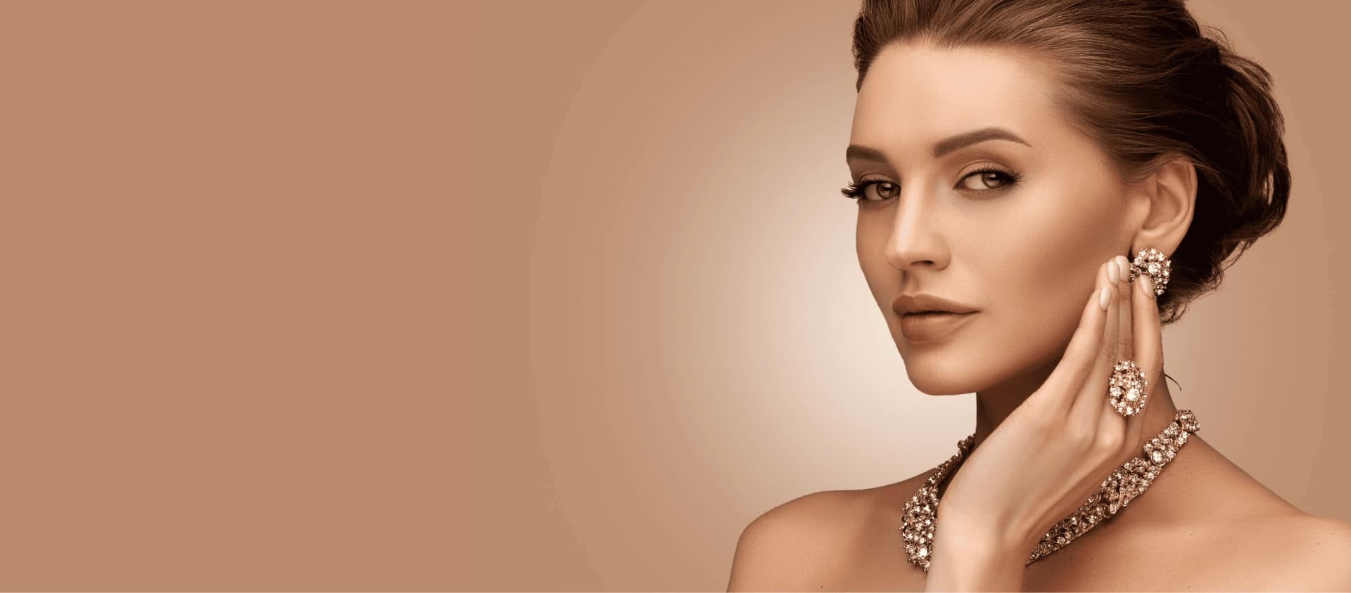 Woman wearing VILIA statement jewelry